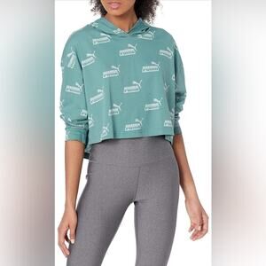 PUMA Women's Amplified Light Weight Hoodie in Blue Spruce Size: Medium